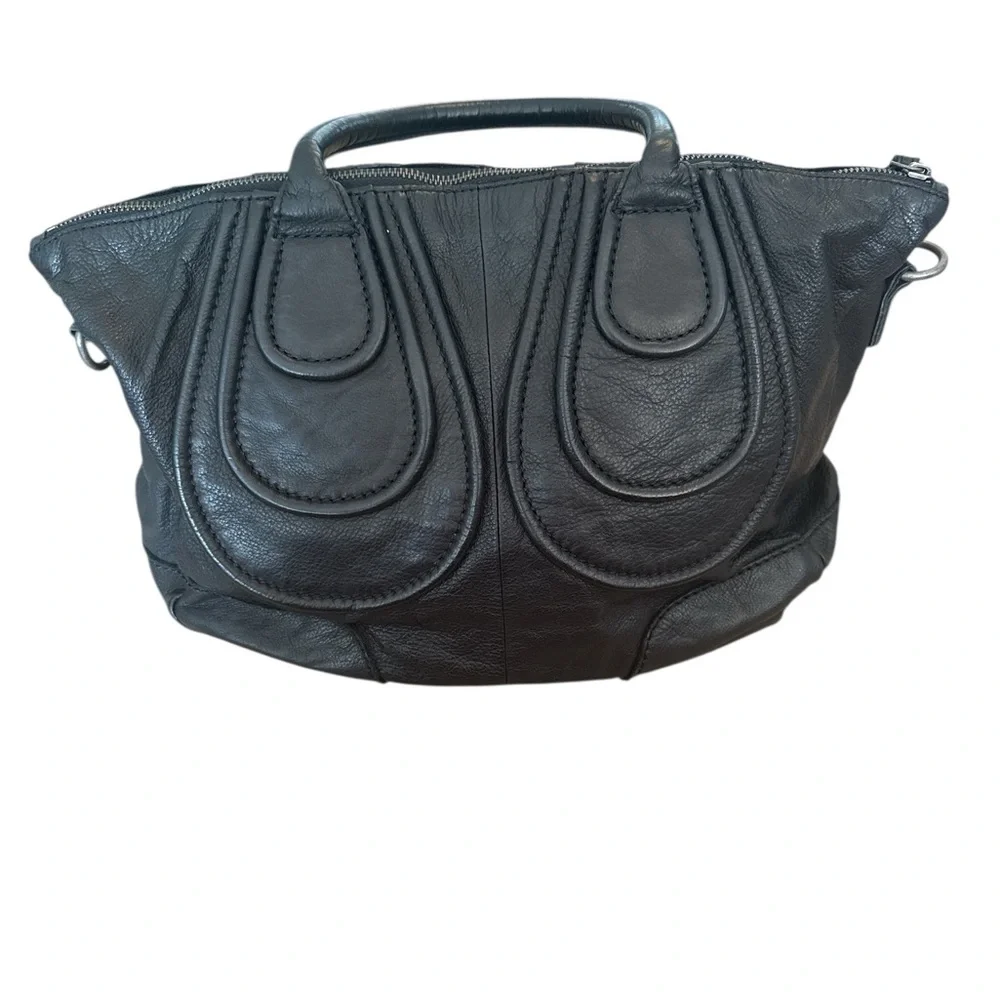 Vintage Helene Satchel in Black Leather - Picture 2 of 7
